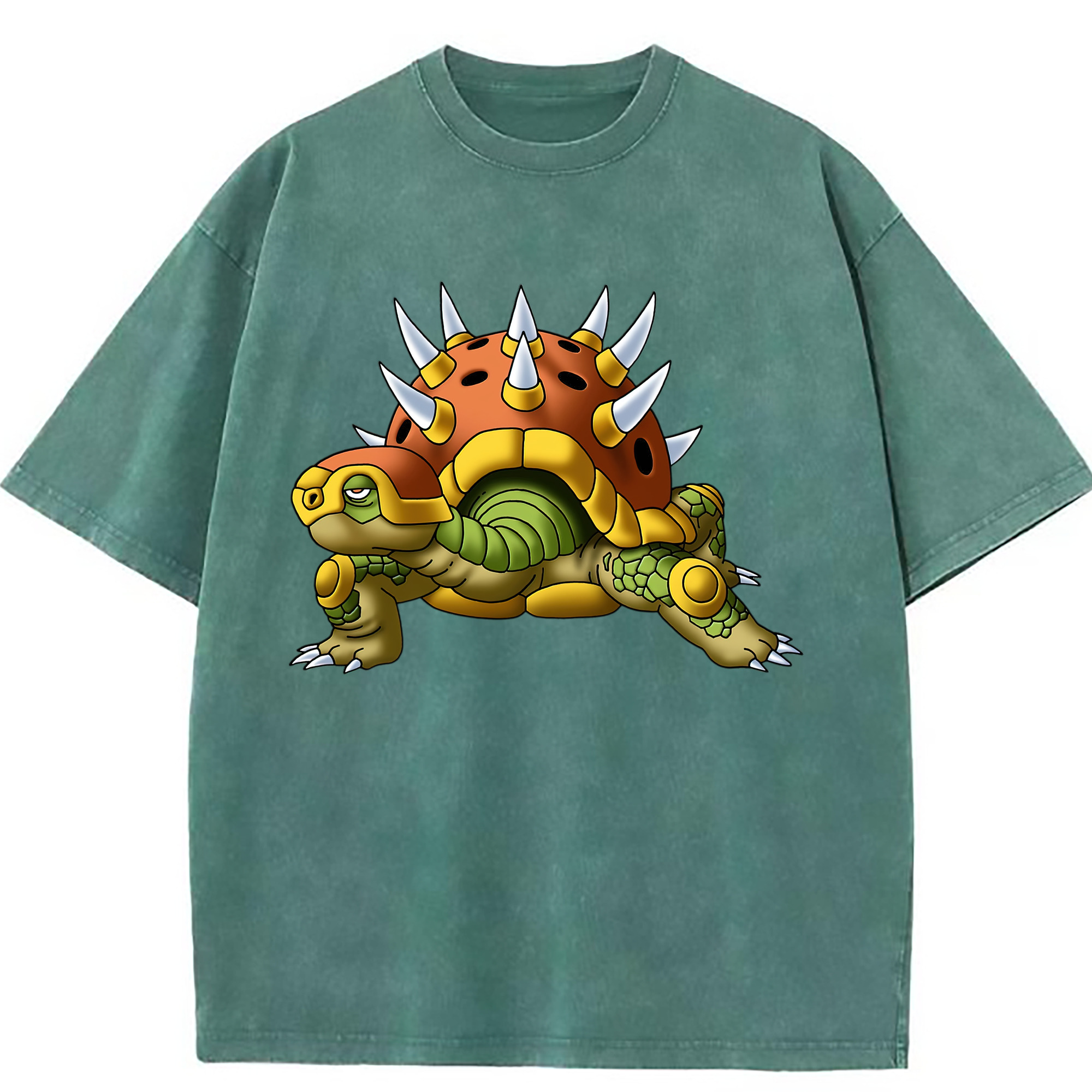 （画像用） ドラゴンクエスト Doragon Kuesuto Dragon Quest 綿100% ヴィンテージ風 半袖Tシャツ（フロントプリント）